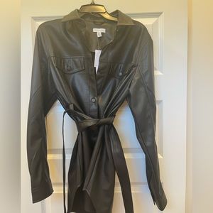 Top shop faux leather top